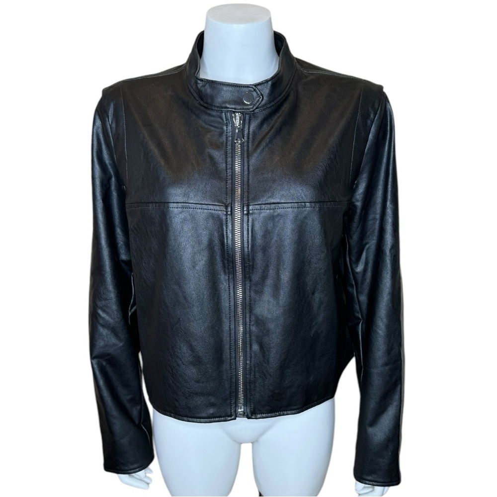 Spanx Leather-Like Moto Jacket 1X Luxe Black 20390R
